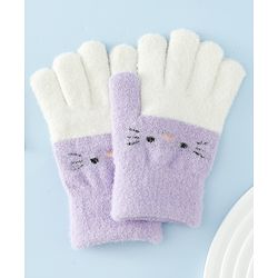 Babyhug Gloves With Cat Design - Pink