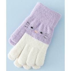 Babyhug Gloves With Cat Design - Pink