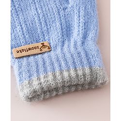 Babyhug Gloves With Cable Knit Design - Blue