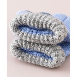 Babyhug Gloves With Cable Knit Design - Blue
