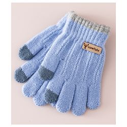 Babyhug Gloves With Cable Knit Design - Blue