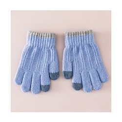 Babyhug Gloves With Cable Knit Design - Blue