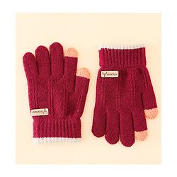 Babyhug Gloves With Cable Knit Design - Blue