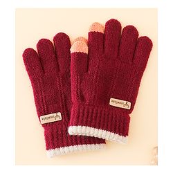 Babyhug Gloves With Cable Knit Design - Blue