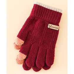 Babyhug Gloves With Cable Knit Design - Blue