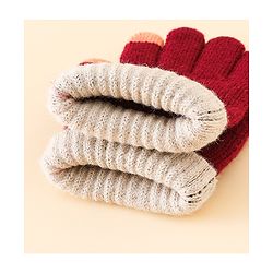 Babyhug Gloves With Cable Knit Design - Blue