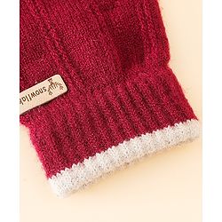 Babyhug Gloves With Cable Knit Design - Blue