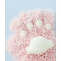 Babyhug Gloves With Paw Applique - Pink