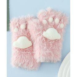 Babyhug Gloves With Paw Applique - Pink