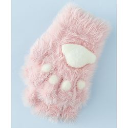 Babyhug Gloves With Paw Applique - Pink
