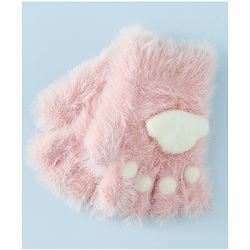 Babyhug Gloves With Paw Applique - Pink