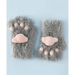 Babyhug Gloves With Paw Applique - Pink