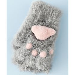 Babyhug Gloves With Paw Applique - Pink