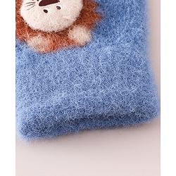 Babyhug Gloves with Bear Applique - Blue