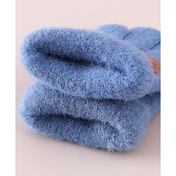 Babyhug Gloves with Bear Applique - Blue