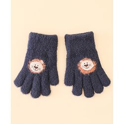Babyhug Gloves with Bear Applique - Blue