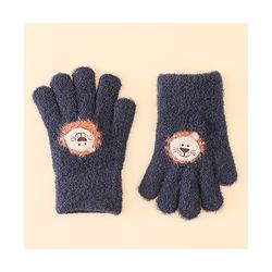 Babyhug Gloves with Bear Applique - Blue