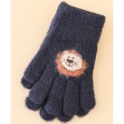 Babyhug Gloves with Bear Applique - Blue