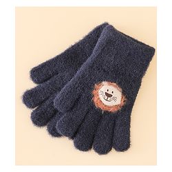 Babyhug Gloves with Bear Applique - Blue