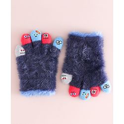 Babyhug Gloves with Cartoon Design - Purple