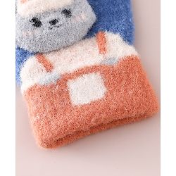 Babyhug Gloves With Bear Applique - Blue