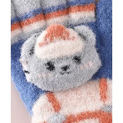 Babyhug Gloves With Bear Applique - Blue