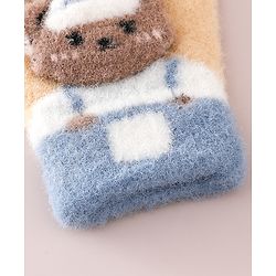 Babyhug Gloves With Bear Applique - Blue