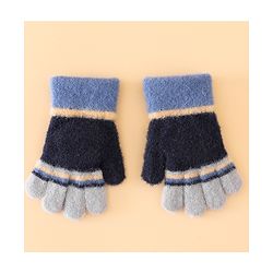 Babyhug Gloves With Bear Applique - Blue