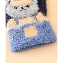 Babyhug Gloves With Bear Applique - Blue