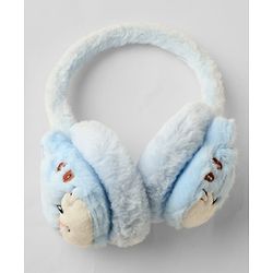 Babyhug Ear Muffs with Kitten Applique - Blue