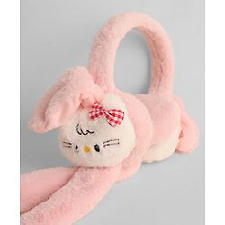 Babyhug Ear Muffs With Cat Applique - Pink