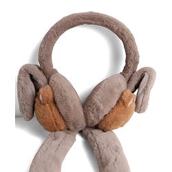 Babyhug Ear Muffs With Cat Applique in Beige