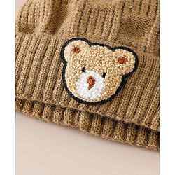 Babyhug Woollen Cap With Pom Pom Brown - Diameter 15 cm