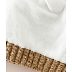 Babyhug Woollen Cap With Pom Pom Brown - Diameter 15 cm
