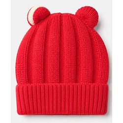 Babyhug Woollen Cap With Pom Pom Brown - Diameter 15 cm