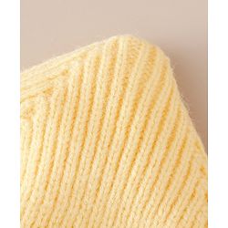 Babyhug Woollen Cap with Bear Applique Yellow - Diameter 16 cm