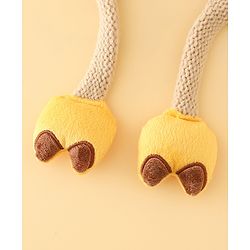 Babyhug Woollen Cap with Knot & Reindeer Applique Beige - Diameter 18 cm