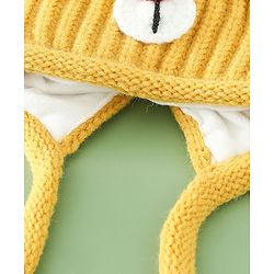Babyhug Woollen Cap with Knot & Reindeer Applique Beige - Diameter 18 cm