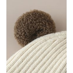 Babyhug Woollen Cap with Ear and Kitten Applique Light Blue - Diameter 19.5 cm