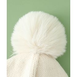 Babyhug Woollen Cap with Pom Pom & Knot with Crocodile Design & Applique Light Blue - Diameter 21 cm