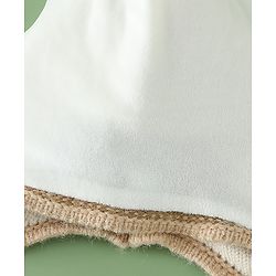 Babyhug Woollen Cap with Pom Pom & Knot with Crocodile Design & Applique Light Blue - Diameter 21 cm