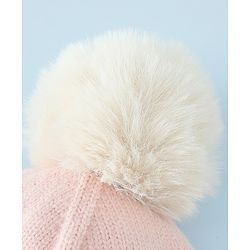 Babyhug Woollen Cap with Pom Pom & Knot with Crocodile Design & Applique Light Blue - Diameter 21 cm