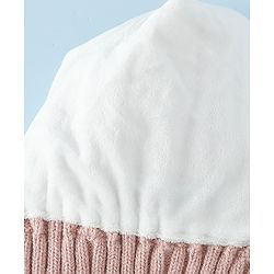 Babyhug Woollen Cap with Knot and Ear Design Pink - Diameter 19 cm