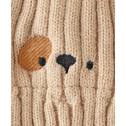 Babyhug Woollen Cap with Knot and Ear Design Pink - Diameter 19 cm
