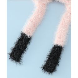 Babyhug Woollen Cap With Panda Design in Pink - Diameter 19 cm