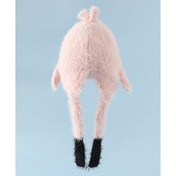 Babyhug Woollen Cap With Panda Design in Pink - Diameter 19 cm