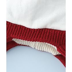 Babyhug Woollen Horn Designed Cap featuring Reindeer Antler Details and Pom-Pom Cap Red - Diameter 10.5 cm