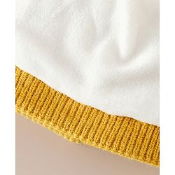 Babyhug Woollen Cap With Ear & Teddy Bear Applique Yellow - Diameter 9 cm