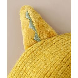 Babyhug Woollen Cap with Ear & Bear Patch in Brown - Diameter 16 cm