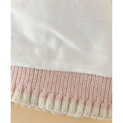 Babyhug Woollen Cap with Bow Applique in Off White - Diameter 15.5 cm
